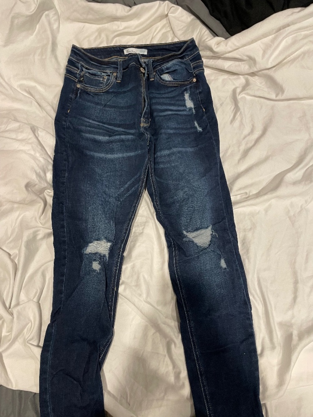 KanCan Dark Wash Distressed Jeans